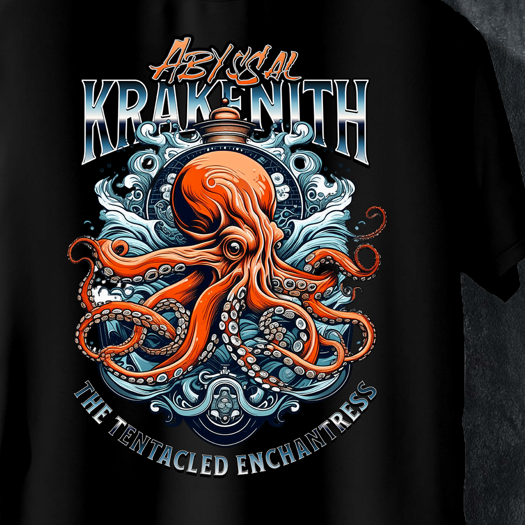 The Tentacled Enchantress - Eldritch Kraken Fantasy Art T-Shirt