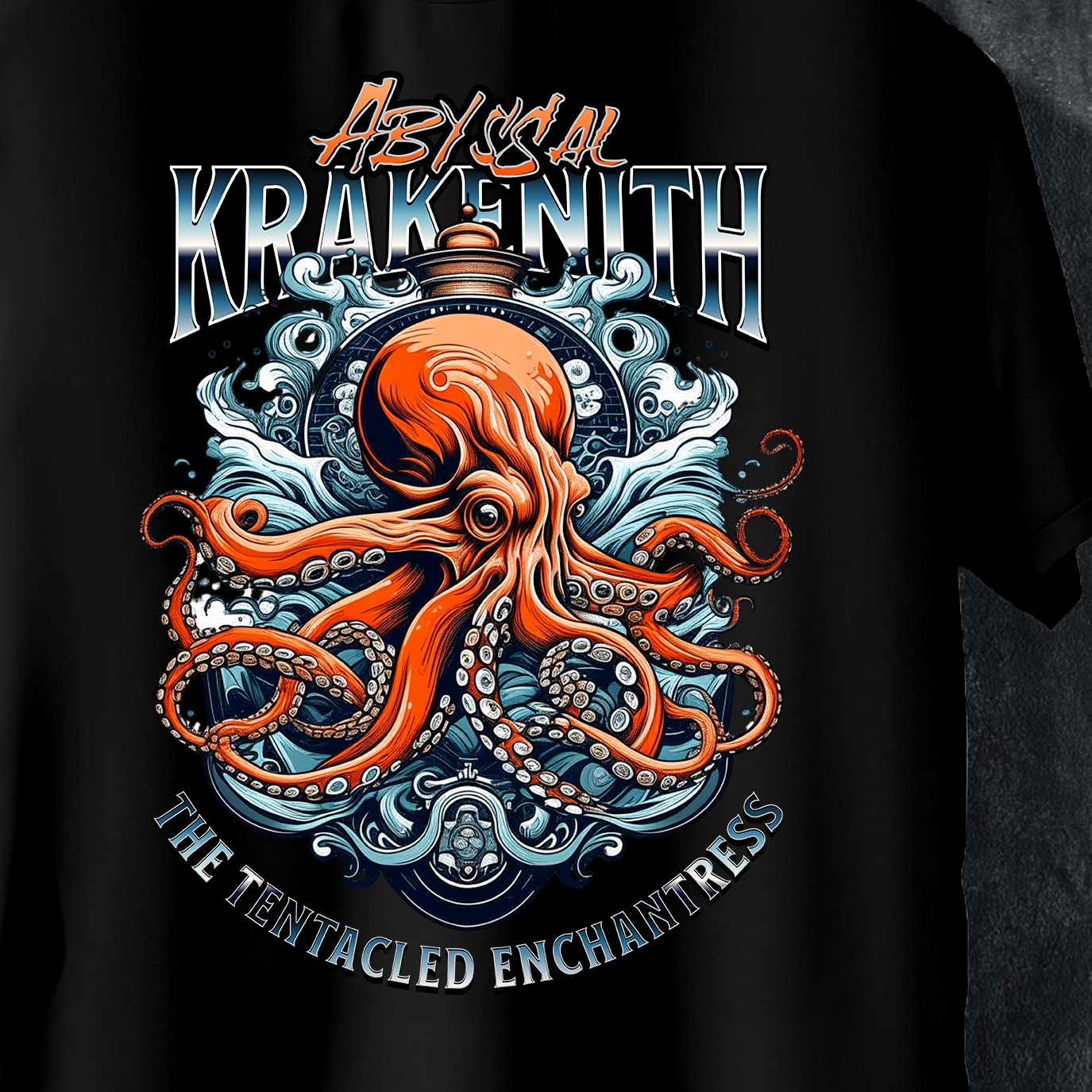 The Tentacled Enchantress - Eldritch Kraken Fantasy Art T-Shirt